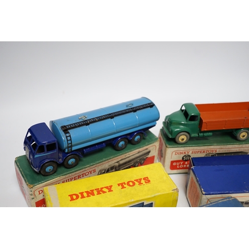 260 - Three boxed Dinky Supertoys; (514) a Guy Slumberland Van, (504) a Foden 14 ton Tanker, and a (532) C... 