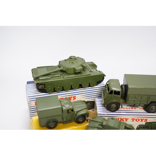 267 - Eleven boxed military Dinky Toys including; (651) two Centurion Tanks, (622) 10 ton Army Truck, (626... 