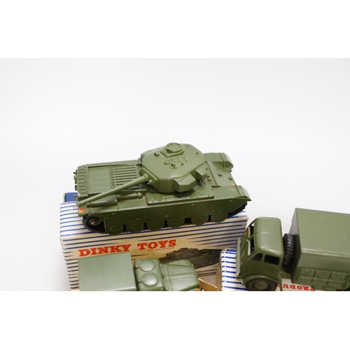 267 - Eleven boxed military Dinky Toys including; (651) two Centurion Tanks, (622) 10 ton Army Truck, (626... 