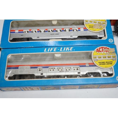 278 - Eight items of 00 and HO gauge model, railway, including; a Tri-ang Stevensons Rocket set (R346), a... 