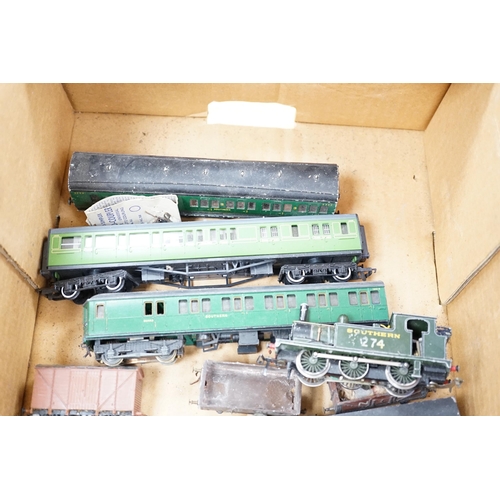 279 - A collection of 00 gauge model, railway, most items, kit built, including two locomotives; a Stroudl... 