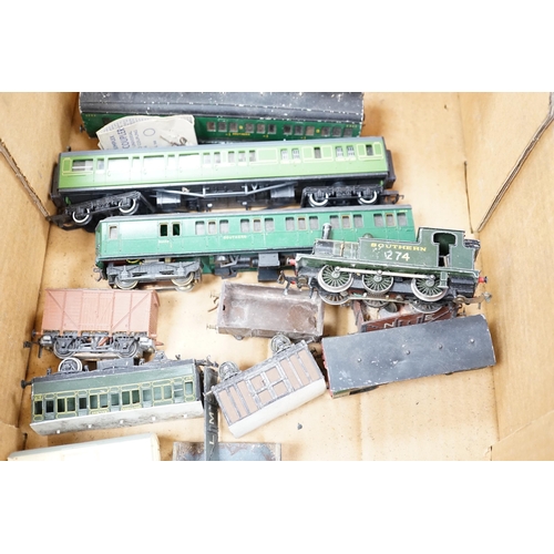 279 - A collection of 00 gauge model, railway, most items, kit built, including two locomotives; a Stroudl... 