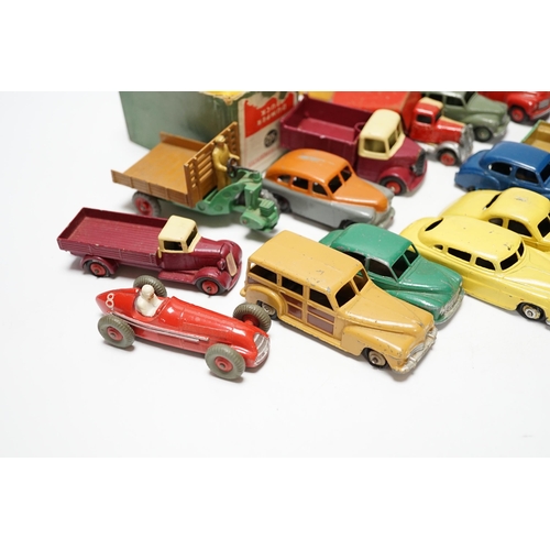 283 - Nineteen Dinky Toys including; Mobilgas Tanker, Ford Sedan, Austin Devon, Austin Somerset, Standard ... 