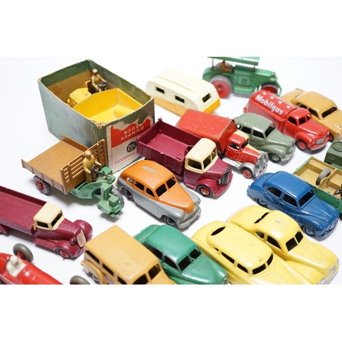 283 - Nineteen Dinky Toys including; Mobilgas Tanker, Ford Sedan, Austin Devon, Austin Somerset, Standard ... 