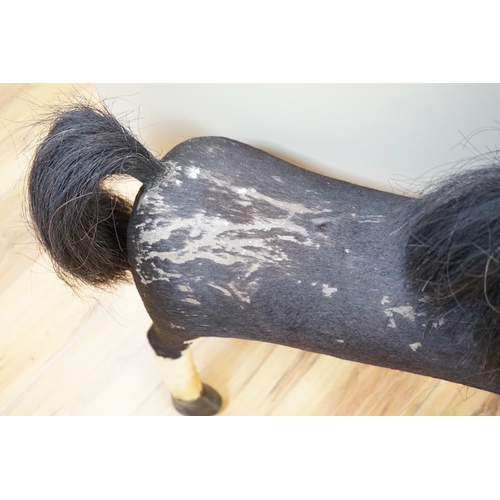 290 - A wood and skin-covered model pony, height 75cm