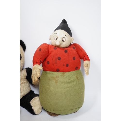 302 - A Katzenjammer Kids 'Misses', felt body and composition face, 36cm high, a Chiltern panda, 1950's, a... 