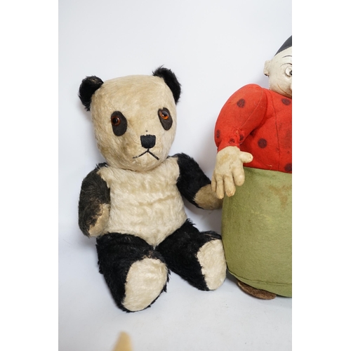 302 - A Katzenjammer Kids 'Misses', felt body and composition face, 36cm high, a Chiltern panda, 1950's, a... 