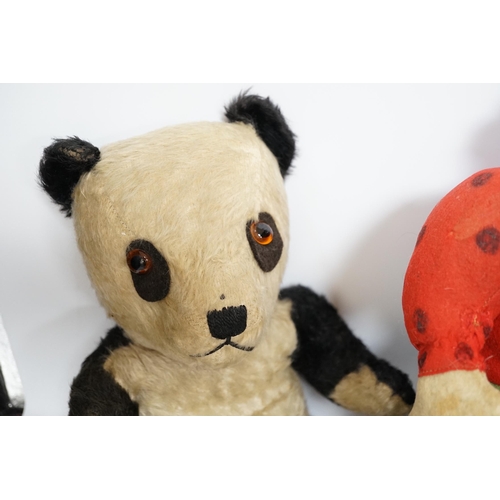 302 - A Katzenjammer Kids 'Misses', felt body and composition face, 36cm high, a Chiltern panda, 1950's, a... 