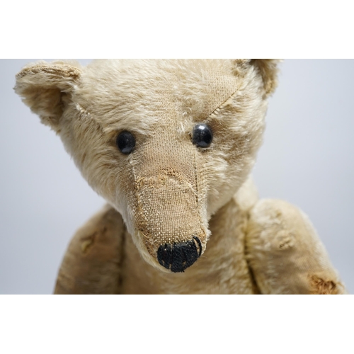 328 - A Steiff bear c.1910, 65cm holes to front of arms, repairs to paw pads and nose, no button