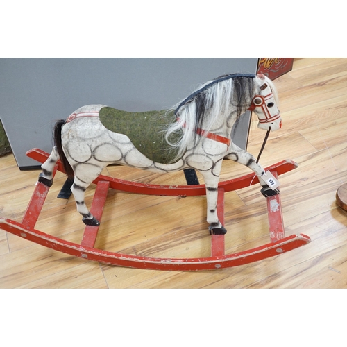 339 - A Rocking horse, with bow rocker, height 66cm