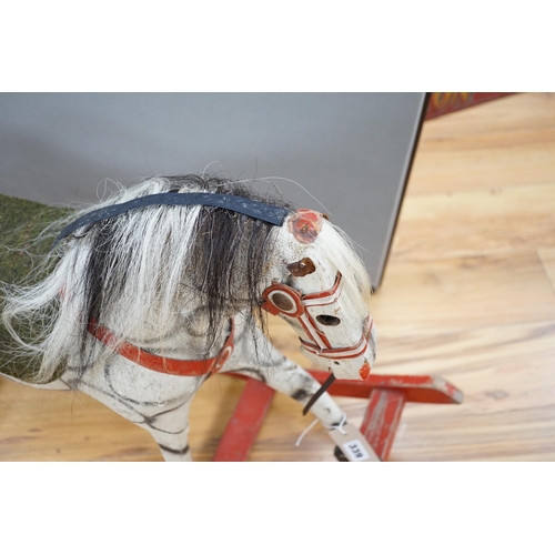 339 - A Rocking horse, with bow rocker, height 66cm