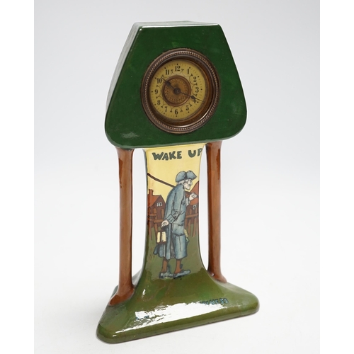 396 - A late 19th/early 20th century Foley Intarsio timepiece, number 3329, designed by Frederick Rhead,... 