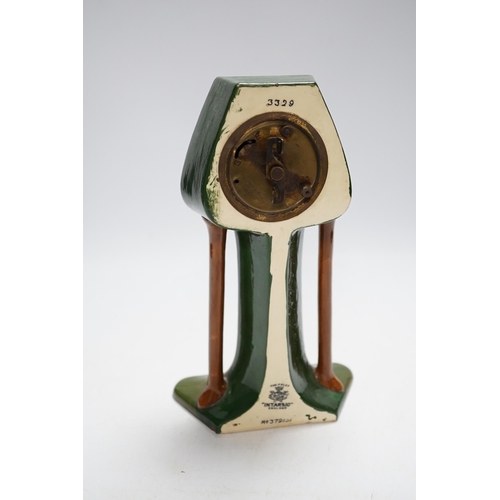 396 - A late 19th/early 20th century Foley Intarsio timepiece, number 3329, designed by Frederick Rhead,... 