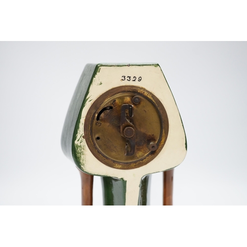 396 - A late 19th/early 20th century Foley Intarsio timepiece, number 3329, designed by Frederick Rhead,... 