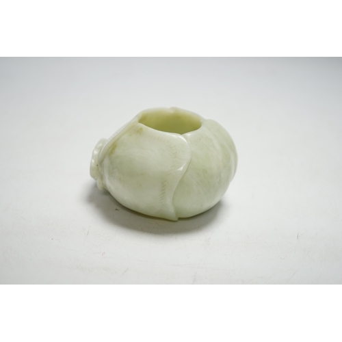 397 - A Chinese bowenite jade water pot, 10.3 cm