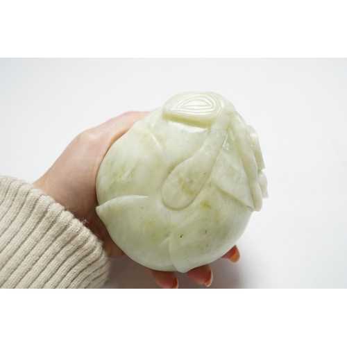 397 - A Chinese bowenite jade water pot, 10.3 cm