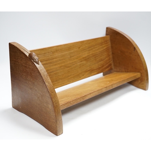 398 - A Robert Mouseman Thompson oak book trough, 45cm wide