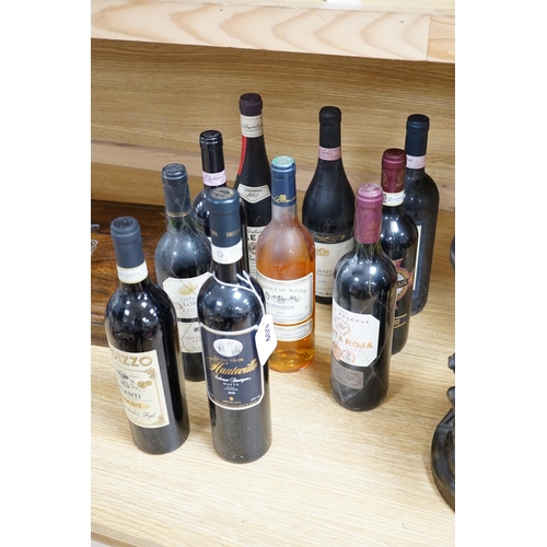 409 - Ten bottles of wine, some Spanish including Barolo and Chianti