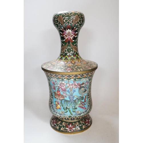 415 - A Chinese cloisonné enamel vase, 20th century, 38cm high