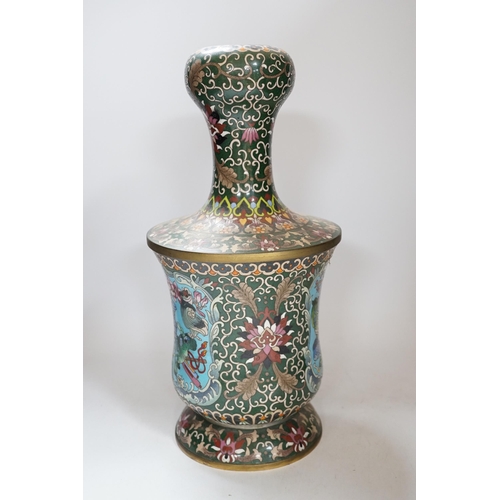 415 - A Chinese cloisonné enamel vase, 20th century, 38cm high