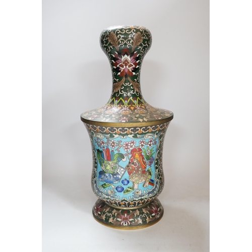 415 - A Chinese cloisonné enamel vase, 20th century, 38cm high