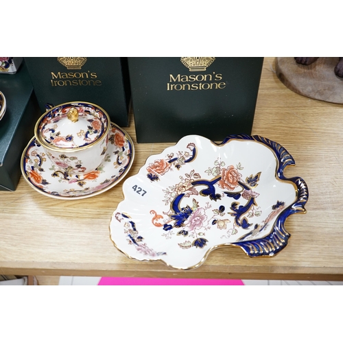 427 - A quantity of mixed Masons Mandalay china, some items with boxes, largest 29cm widely