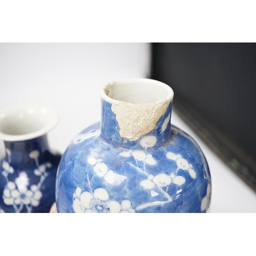439 - Two Chinese prunus jars and 2 vases, early 20th century, tallest 26cm
