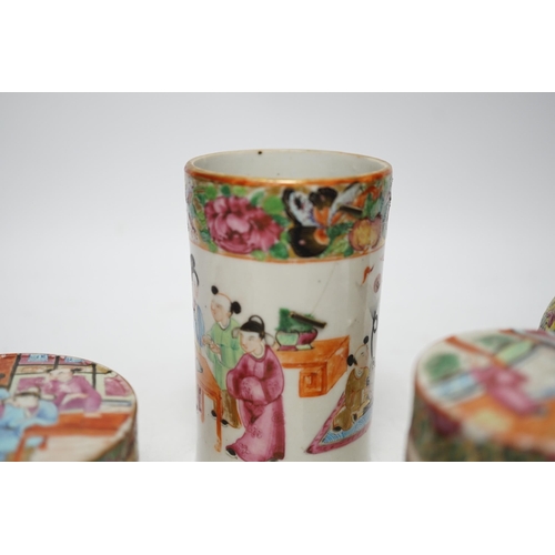 444 - Seven 19th/20th century Chinese enamelled porcelain vases,  boxes or jars