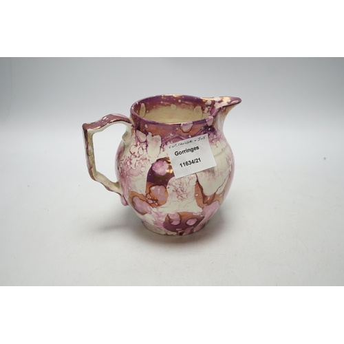 447 - * * A Worcester Kakiemon pattern coffee cup and saucer, c.1780 and Grays Pottery pink lustre Iron... 