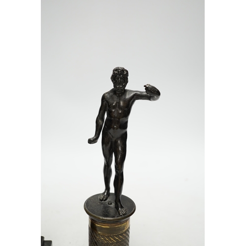 460 - A 19th century bronze figure of Napoleon and a 19th century bronze figure of Bacchus, tallest 12.5cm... 
