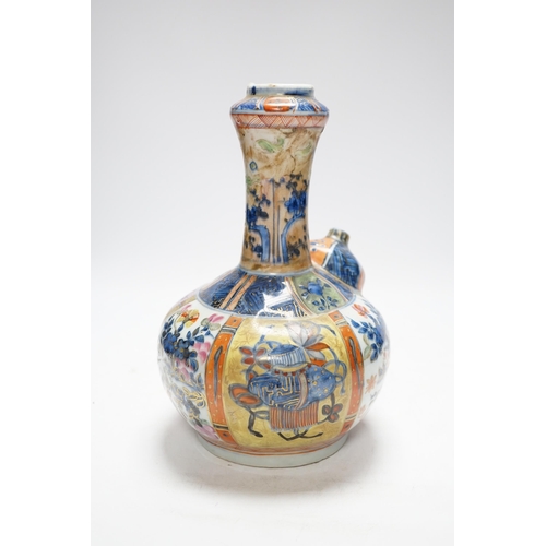 463 - A 17th/18th Chinese clobbered Kendi, 24cm