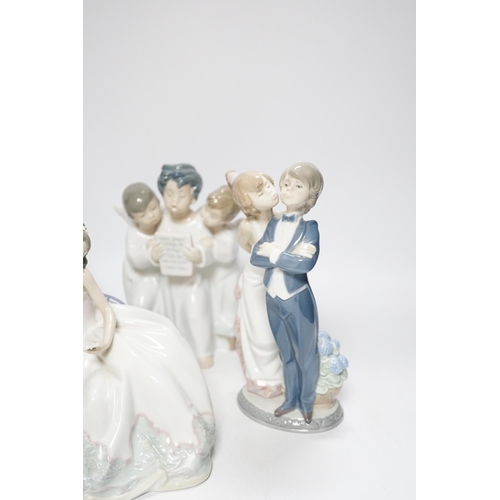 464 - Six various Lladro figures and figure groups, most boxed, tallest 26cm high