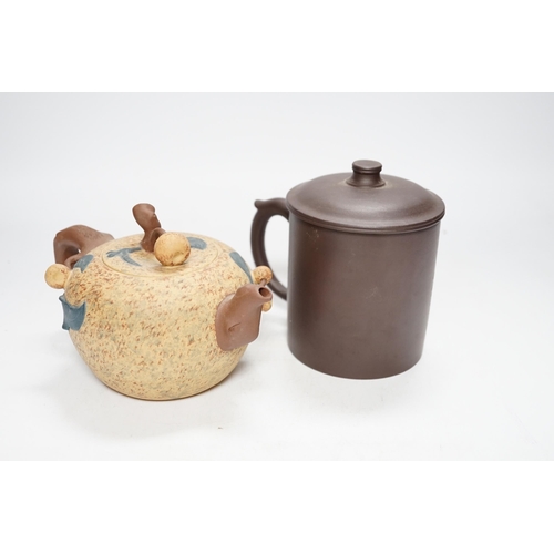 465 - Two Chinese Yixing pottery teapots, one Republic period. Tallest 12.5cm