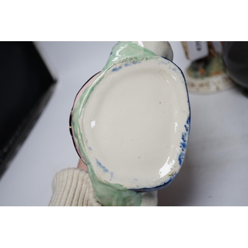 475 - A Capodimonte figure, a Staffs pottery teapot, a jug and a Beswick pig