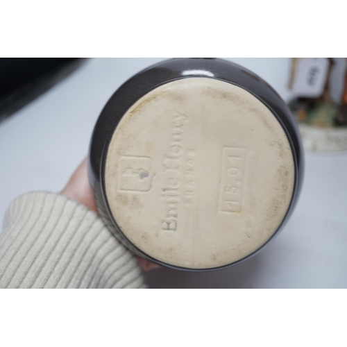 475 - A Capodimonte figure, a Staffs pottery teapot, a jug and a Beswick pig