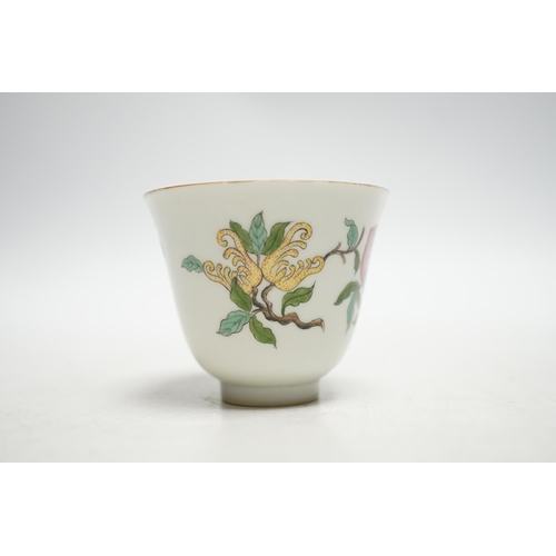 505 - A Chinese famille rose cup, 6cm high