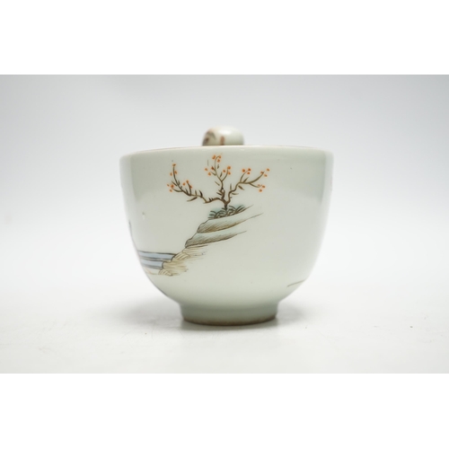 506 - A Chinese famille rose novelty cup, 8cm high