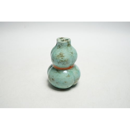 508 - A Chinese enamelled porcelain gourd posy vase, 10cms high