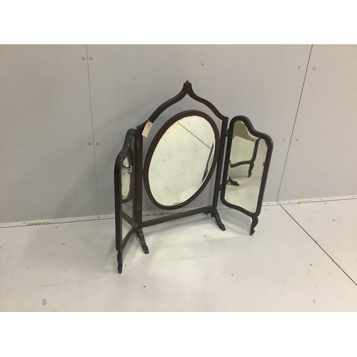 52 - An Edwardian triple folding dressing table mirror