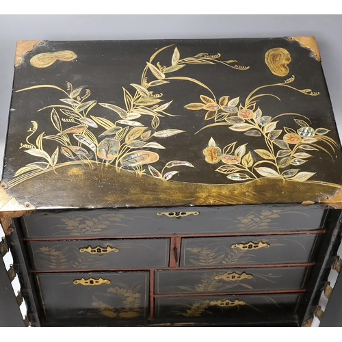 559 - A 19th century Japanese lacquer table cabinet, 44cm wide