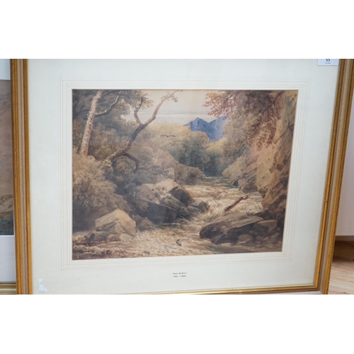 683 - Peter de Wint (1784-1849), two watercolours, 'Salmon stream' and one other, one with Newcastle Upon ... 