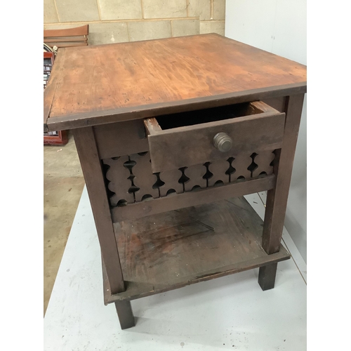 70 - A 19th century Continental rectangular pine meat safe / centre table, width 104cm, depth 82cm, heigh... 