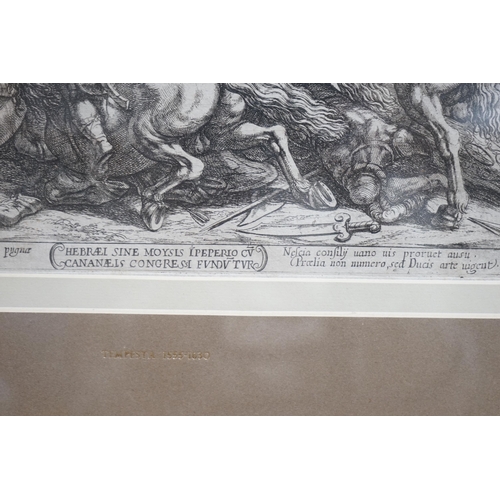 708 - Antonio Tempesta (Italian, 1555-1630), old master etching, The Israelites Defeated by the Canaanites... 