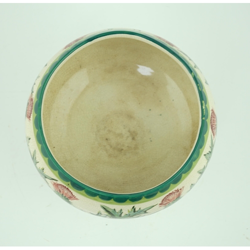 111 - An unusual Wemyss thistle pattern pedestal bowl, early 20th century, probably painted by James Sha... 