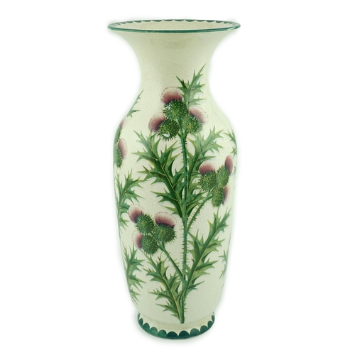 112 - A large Wemyss thistle pattern Elgin vase, early 20th century, probably painted by James Sharp, im... 