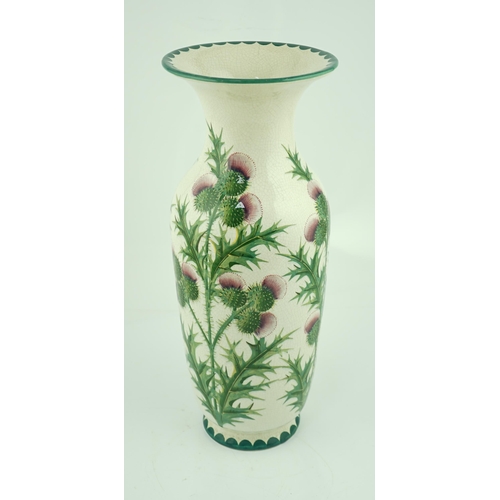 112 - A large Wemyss thistle pattern Elgin vase, early 20th century, probably painted by James Sharp, im... 