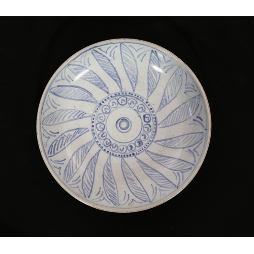 117 - Quentin Bell (1910-1996), an early underglaze blue tinglaze pottery bowl, possibly to a Vanessa Bell... 