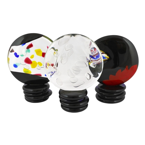 1 - ** ** Pierpaolo Seguso, a set of three Murano disc shaped art glass sculptures, each signed and date... 