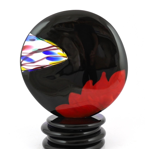 1 - ** ** Pierpaolo Seguso, a set of three Murano disc shaped art glass sculptures, each signed and date... 