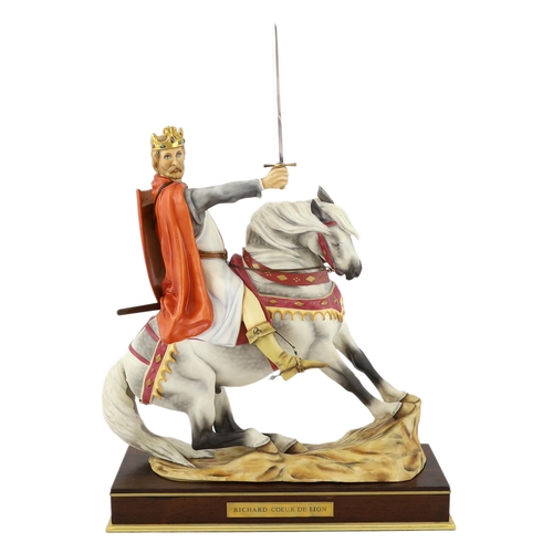 121 - Bernard Winskill (d.1980), a Royal Worcester porcelain equestrian group of Richard Coeur de Lion, li... 